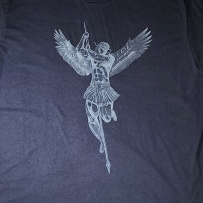 Hand-Printed Protection: The Archangel Unisex T-Shirt - image2